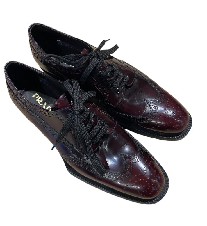 Brun/Bourgogne PRADA Chaussures, 36.5