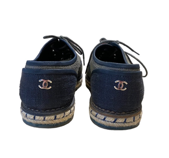 Gris et Bleu Marin CHANEL Chaussures, 8