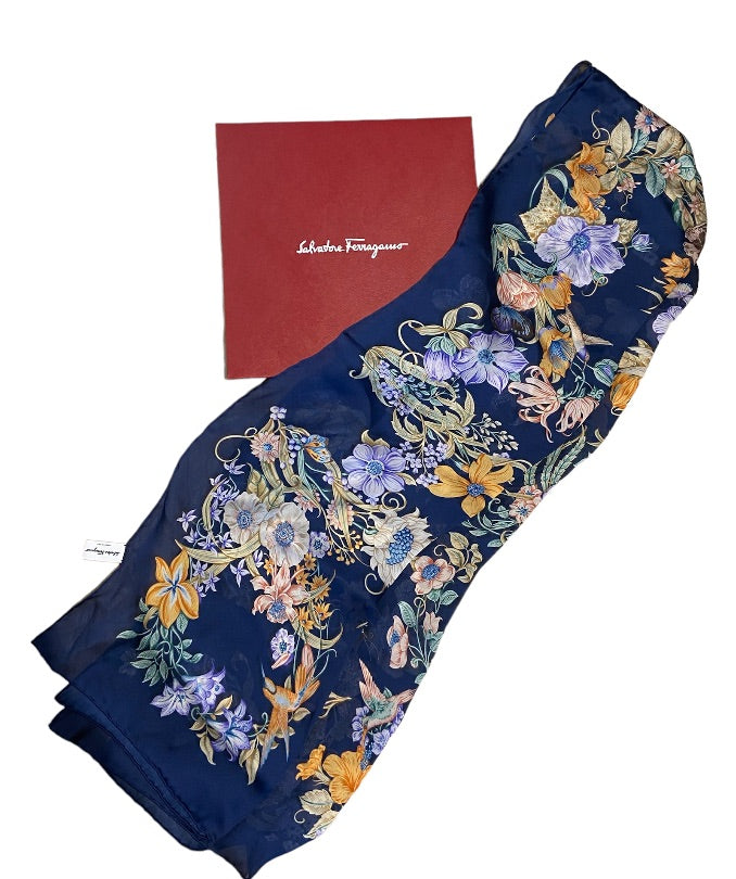 Bleu SALVATORE FERRAGAMO scarf