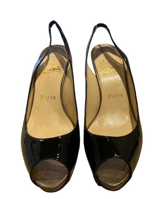 Noir et Bronze CHRISTIAN LOUBOUTIN Chaussures, 38.5